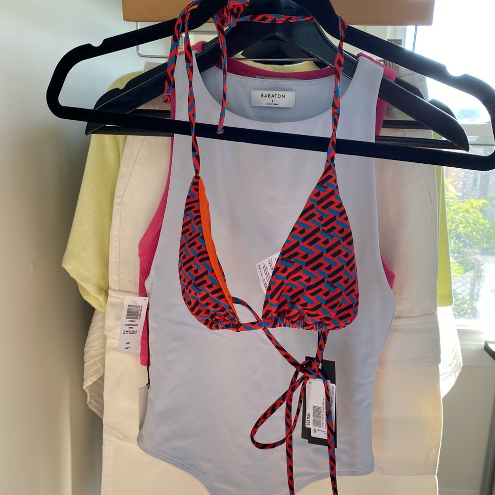 Versace Greca Print Bikini Top